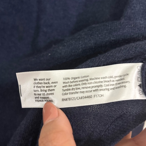 Eileen Fisher XXS Women’s Organic Cotton Sweater Deep Blue - Picture 4 of 8